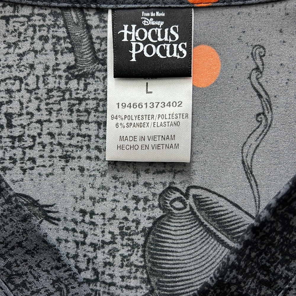Disney Hocus Pocus Black & Orange Scrub Top - Picture 3 of 3